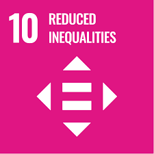 SDG logo for Reduced Inequalities on a pink background